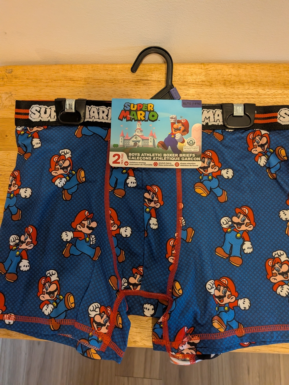 Nintendo Super Mario Boxer Briefs - Red, Blue, Purple